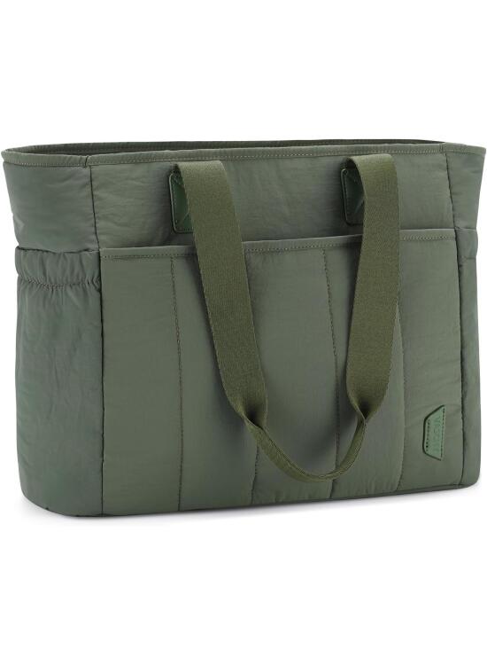 VASCHY Bolso Mujer, Bolso Acolchado Mujer Bolso Tote Bandolera Con Asa de Hombro Y Mano Bolso Universidad Shopper Ordenador Portátil para Trabajo Compras Viajes Escuela