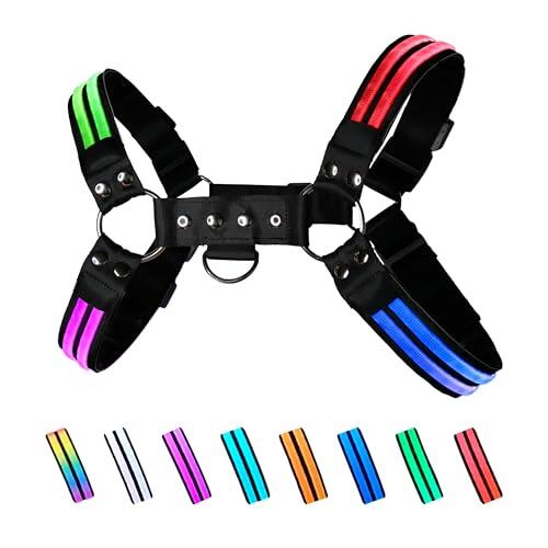 House Of Rave GEN 2 - Arnés de pecho LED que cambia de color para hombre, multicolor