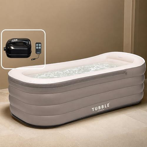 Tubble® Cuzi Bañera de Hidromasaje Inflable 255L Ambient Taupe - SPA Plegable para Adultos, Uso Interior y Exterior, Todo el Año, Masaje de Burbujas Relajante