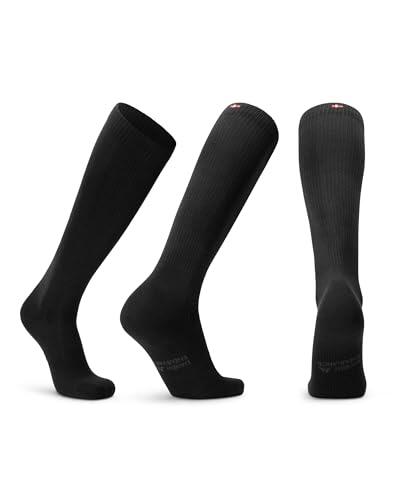 DANISH ENDURANCE Calcetines de Compresión Algodón Orgánico, Mujer y Hombre, Deporte, Recuperación, 1 y 3 Pack, Negro, 48-51