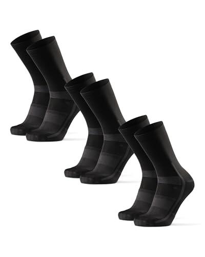 DANISH ENDURANCE Calcetines de Ciclismo, Calcetines Deportivos Anti-Ampollas Hombre Acolchados y Transpirables, para Hombres y Mujeres, 3 y 5 Pack, Negro, 35-38
