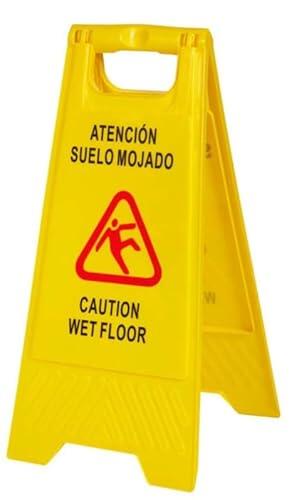 NOLDAR | Señal de Atención Suelo Mojado. Panel Plegable de Advertencia. Señal de Seguridad a Doble Cara.