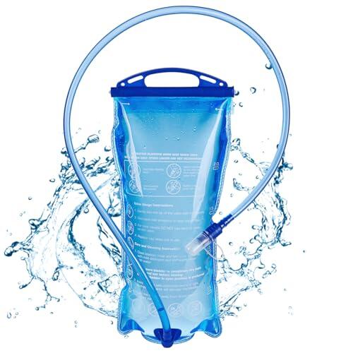 RANYAKE 2L Bolsa de Agua Portátil,Bolsa de Hidratación,Vejiga de Hidratación,Bolsa de Agua a Prueba de Fugas,Con Tubo Aislante,Fácil de limpiar,Adecuado para Camping, Montañismo, Senderismo, Ciclismo