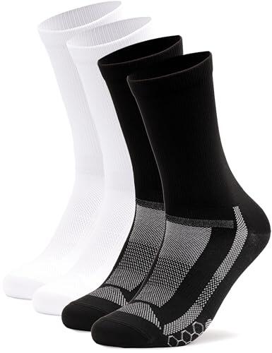 Occulto Calcetines Ciclismo para Hombre & Mujer 2 Pares (modelo: Eddy) 1 X Negro 1 X Blanco 39-42