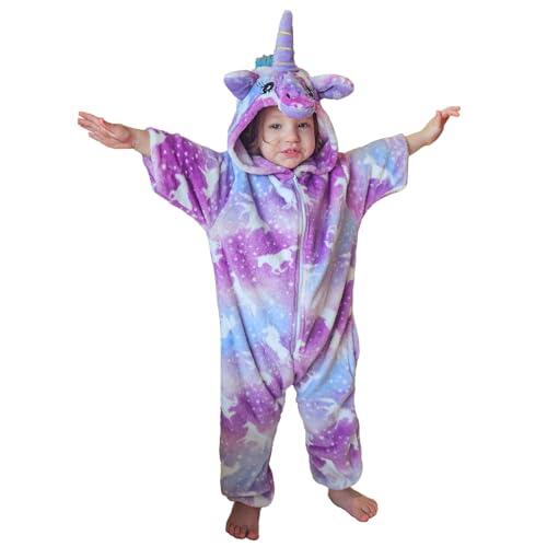 KAKU NANU Mono Pijama Niña Pijamas de Unicornio Forro Polar Animal Niños Una Pieza Franela Pijama con Capucha 6 7 8 Años