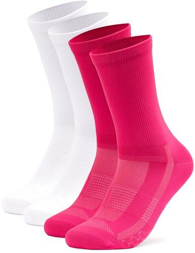 Occulto Calcetines Ciclismo para Hombre & Mujer 2 Pares (modelo: Eddy) 1 X Rosa 1 X Blanco 39-42
