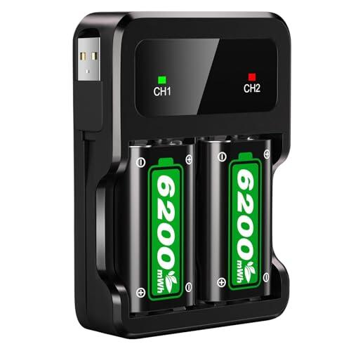 2 * 6200mWh Batería para Xbox One X|S/Xbox Series X/Xbox Series S, batería Recargable de 28 Horas de reproducción para Xbox One/Xbox Series X/S/Xbox One X/S