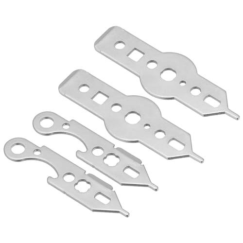PATIKIL Set de 4 Accesorios Multiusos Juego de Herramientas de Llave | de Dardos, Tono Plateado, para Varillas de Aluminio Y Puntas de Dardos