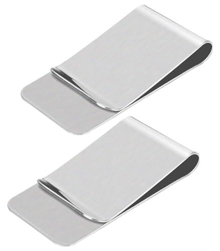 CENSIVI 2 Piezas Clips de Dinero - Acero Inoxidable Metal Delgado Efectivo Clip de Dinero Cartera de Oro Billetero Titular de Tarjeta de Crédito para Hombres y Mujeres
