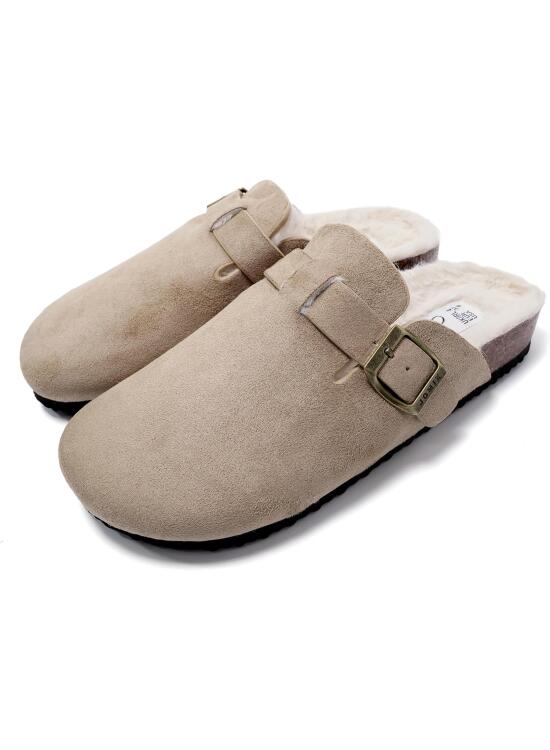 JOMIX Zapatillas Casa Mujer Invierno con Peluche Zuecos Mujer con Plantilla Ortopédica