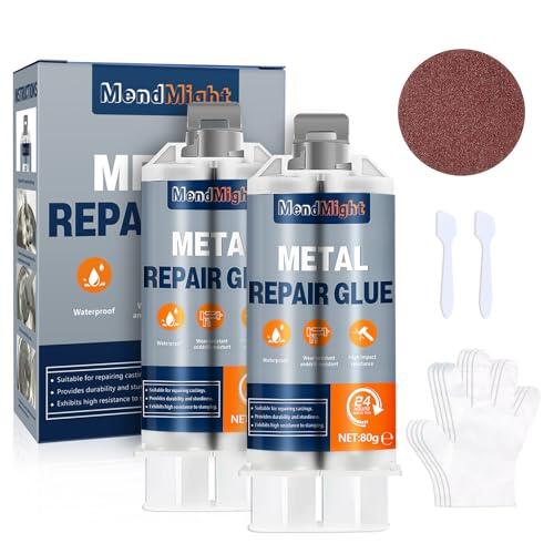 MendMight 160g Soldadura en Frio para Metal, Epoxi 2 Componentes Pegamento Extrafuerte, Resina Epoxi Universal Adecuado para Pegar Metal, Plástico, Madera, Cerámica, Vidrio y Más