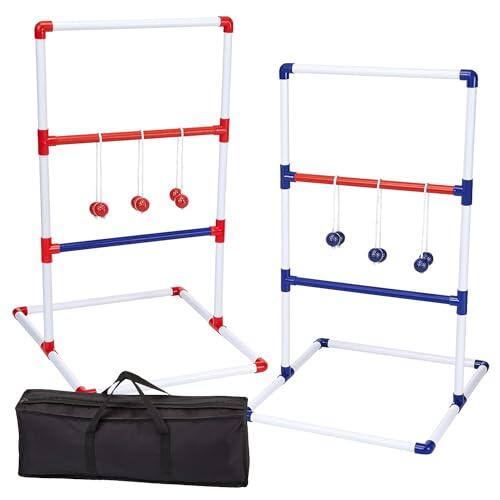 Ladder Toss® | Juego de Habilidad para Adultos | 1 Escalera + 12 Bolas + 1 Funda Protectora | Juegos de Lanzamiento | Juguete de Exterior | Bolas de Golf | OriginalCorner®