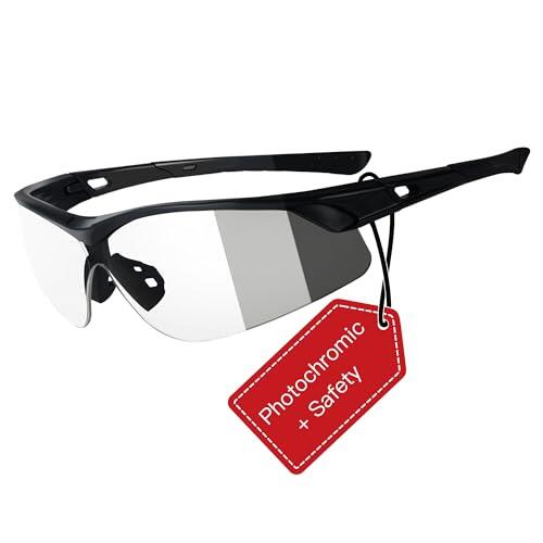 Eaglens.54 Gafas de seguridad fotocromáticas ANSI Z87.1 con protección UV, resistentes a los arañazos, para caza, tácticas, Airsoft P029