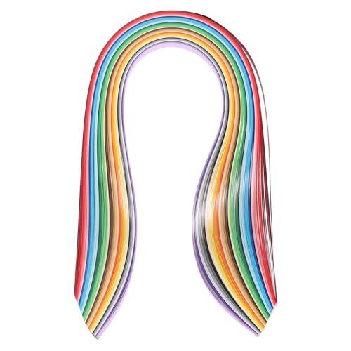 PATIKIL 180 Piezas de Tiras de Papel para Quilling 3/8" (10mm) 54cm Tiras de Papel de Origami para Quilling para Arte Manualidades DIY 36 Colores