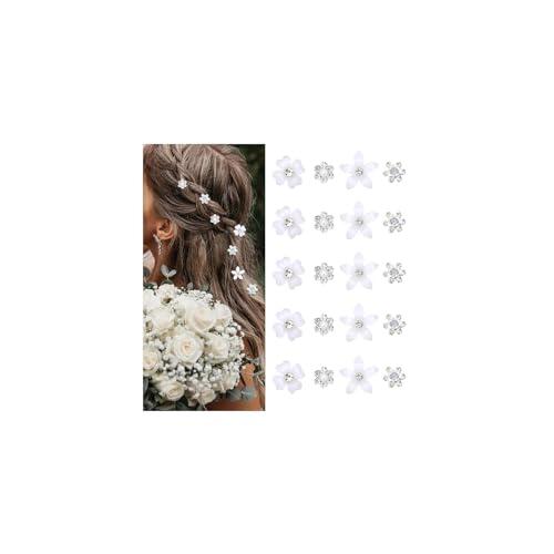 Mezrkuwr 20horquillas para el pelo de flores pequeñas, pequeñas horquillas para mujer y novia, bodas, accesorios para el cabello (4 patrones)