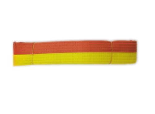Pandiui23 Cinturón Profesional de Taekwondo Karate Judo Doble Envoltura Artes Marciales Raya Cinturón Deportivo (1, Amarillo Naranja, 1.8M)