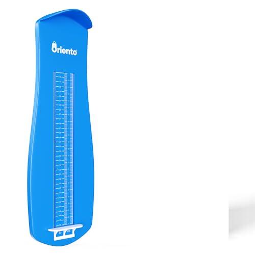 ORIENTO Medidor de Pie con Medidas EU del Número 15 al 48 - Medidor de Pies para Niños y Adultos - Medidor de Pies para Calzado - Dispositivo de Medición de Pies para Niños y Adultos – Color Azul