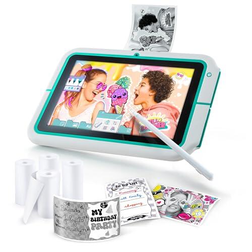 Canal Toys - Pad Creator - Tablet con Impresora Ideal para Actividades Creativas - Kit de Tableta Impresora con Cámara Dual, Bolígrafo Inteligente, Cable USB-C y Pegatinas - CLK 023