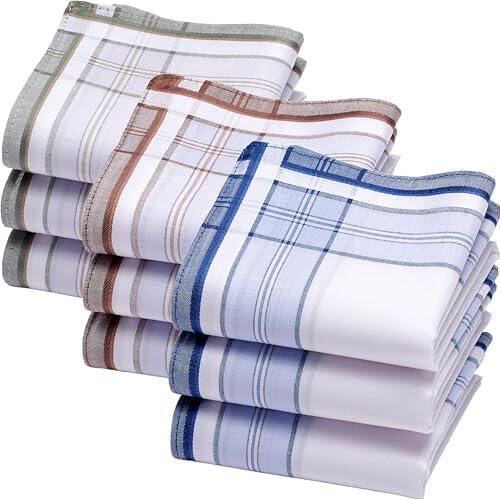 Merrysquare Pañuelos de Tela Henry para Hombre - 100% Algodón Teñido en Hilo – 40x40 cm - Diseño Clásico y Elegante (9)