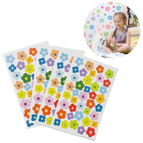 Fc'Noqgn 4pcs Conjunto De Pegatinas De Flores, Etiqueta Engomada del Coche De La Flor, Etiqueta Engomada De La Planta del Tema De Naturaleza, Etiqueta Engomada Impermeable para Bicicleta, Coche