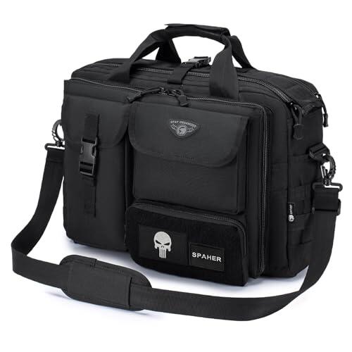 SPAHER Maletin Trabajo Hombre Maletin Bandolera Maletín para Ordenador Portátil 14/15.6/17 pulgadas Maletín Ordenador Hombre Bandolera Militar Táctica Portadocumentos Bolso Trabajo Hombre Regalo