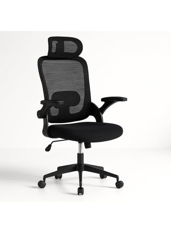 Silla de Oficina | Escritorio o Estudio Ergonómica con Ruedas | Reposacabezas y Reposabrazos Ajustables | Soporte Lumbar | Respaldo de Malla Transpirable | Altura Regulable | Ideal casa o Trabajo