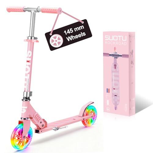 SUOTU Patinete Niño, 145 mm Ruedas, Scooter con Luces para Niños 3-12 Años