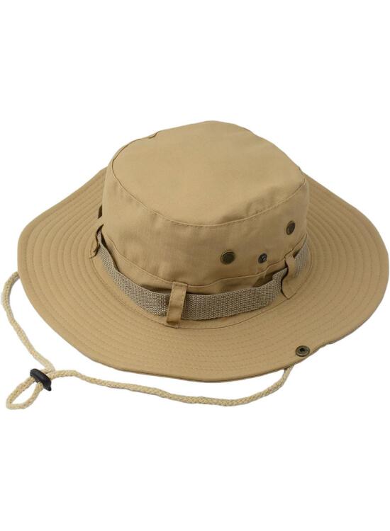 Sombrero de Sol, Jungla ala Ancha Sombrero Pescador Hombre Mujer Protección UV Gorro Safari Visera Sombrero de Pesca Sombrero de Acampada con Correa Ajustable