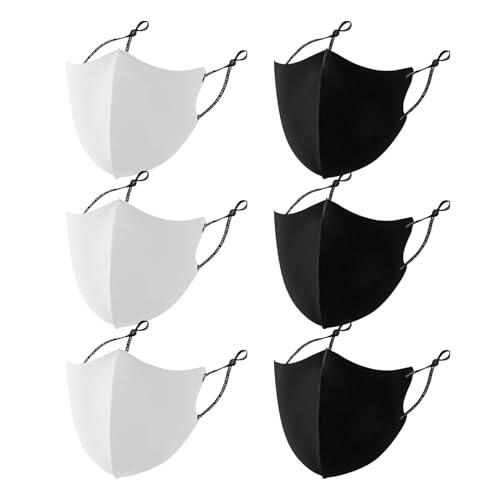 DHSBGWSX 6 máscaras de protección solar reutilizables, ajustables, transpirables de moda, cubiertas antipolvo exteriores para hombres y mujeres