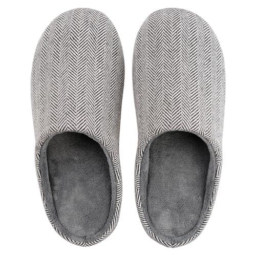 HIDARLING Zapatillas de estar por casa para mujer y hombre con espuma de memoria con suela de goma antideslizante, suaves y mullidas, cómodas para interiores y exteriores, Negro , 40/41 EU