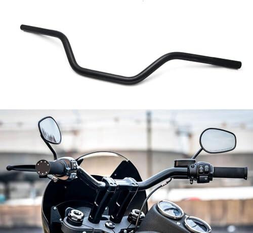 DREAMIZER Manillar de Motocicleta de 7/8" 22mm Universal para Cafe Race Bobber Motocross Dirt Pit Bike ATV Ebike Mini Bike, Negro