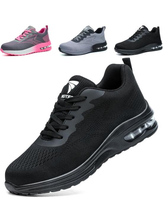 Zapatos De Seguridad Hombre Mujer Zapatillas de Trabajo Ligeros Calzado de Seguridad con Puntera de Acero Calzado De Trabajo Comodo Transpirables