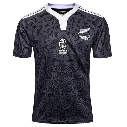 HCOISINI Camiseta de Rugby, Camiseta de Rugby maorí de Nueva Zelanda del 100 Aniversario, Camiseta de fútbol(3XL)