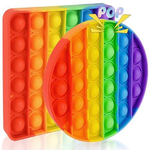 Audasi 2 Pack Poppit Fidget Toys POPP Push It Juguetes Poper Juguete Antiestres Popis Infantiles Muñeco Juguete para Apretar para Antiestres Adultos Y Niños Juguete para Apretar
