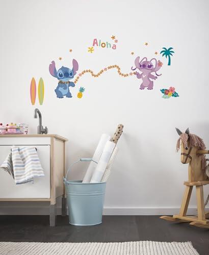 Komar Graz Design - Adhesivo decorativo para pared, diseño de Stitch Aloha, tamaño 50 x 70 cm, multicolor