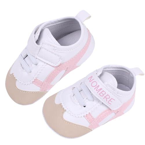 Zapatillas de Bebe 0-12 Meses Personalizadas - Deportivas niño y niña - Regalo Bebe - Incluye Bolsa de Transporte. (Rosa, Sistema tallas calzado EU, Bebé, Números, mediano, 19)
