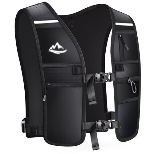 ISEYOU Chaleco Running Ligero, Mochila Hidratacion Trail Running con Múltiples Bolsillos, Reflectante - Ideal para Senderismo, Maratón, Escalada, Ciclismo - para Hombres y Mujeres