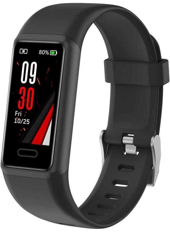Pulsera Inteligente con Pulsómetro, Monitor de Actividad, Monitor Sueño,Resistente al Agua IP68, Smartband para Fitness y Salud, Reloj Deportivo, Batería de 5 Días, para Hombres y Mujeres