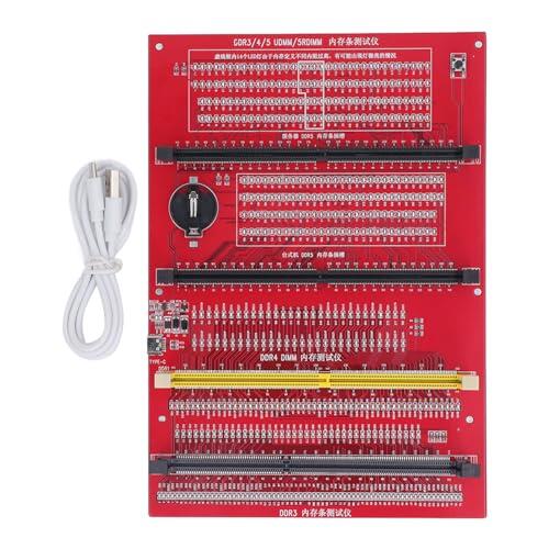 Probador RAM con Doble Fuente de Alimentación e Iluminación LED para Reparación Placa Base PC - Compatible DDR3 DDR4 DDR5 Mantenimiento Memoria Ordenador Sobremesa Profesional