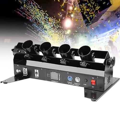 Hydravex Máquina de Confeti Profesional, Lanzador de Confeti eléctrico, cañón de Confeti Digital con Control DMX con Control Remoto, Disparador de Confeti para DJ, Fiesta, Discoteca, Boda, Escenario