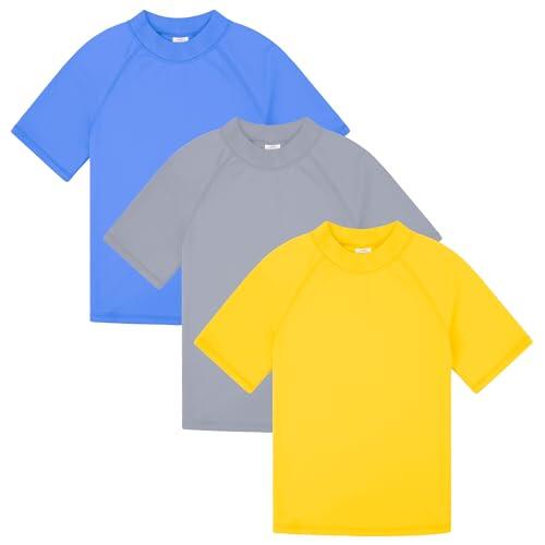 BIG ELEPHANT Playera de Manga Corta para niños con protección UPF 50+, de Secado rápido, Playera de natación para niños