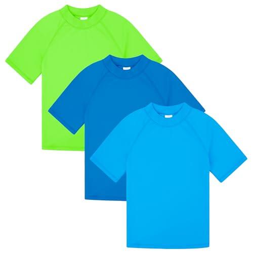 BIG ELEPHANT Playera de Manga Corta para niños con protección UPF 50+, de Secado rápido, Playera de natación para niños