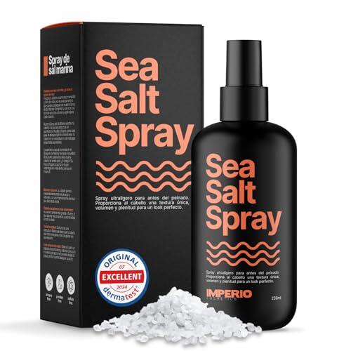 IMPERIO Sea Salt Spray - 250ml Spray Sal Marina Pelo para Más Volumen Y Textura Estable - Perfectas Ondas Surferas, Más Volumen y Agarre con Poder del Mar - Fragancia Unisex
