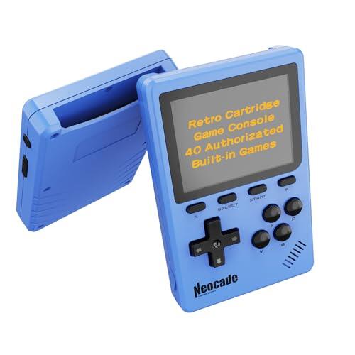 Neocade Consola de Videojuegos Portátil Retro, 40 Juegos Retro con Licencia Pico Preinstalados, Compatible con Cartucho PIKO/GBA - Azul