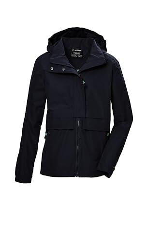 killtec Niñas Chaqueta funcional es impermeable/chaqueta con capucha KOS 149 GRLS JCKT, dunkelnavy, 140, 43020-000