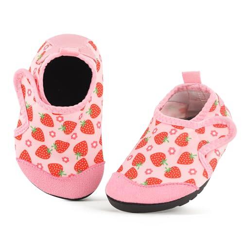 MASOCIO Escarpines Niña Calcetines Zapatos de Agua Bebe Verano para Playa Piscina Zapatillas Natacion Antideslizante Rosa (Talla Fabricante: CN 23/24) EU 20/21