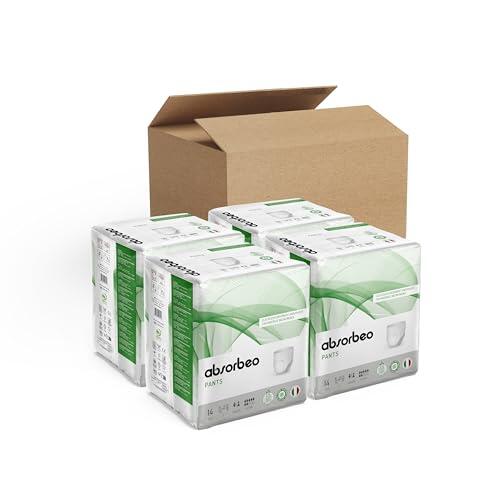 Absorbente Pants Extra, Ropa Interior Absorbente Elástica para Incontinencia Media, Confort Absoluto, Protección Total, Sistema Antiolor, Transpirable, Unisex, Talla L, 4 Paquetes de 14 (56 en total)