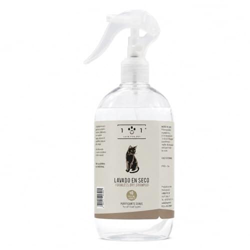 Champú seco natural y vegetal para gatos – sin agua ni enjuague – para una limpieza química efectiva, línea 101 (500 ml)