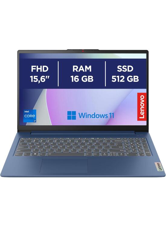 Lenovo IdeaPad Slim 3 Gen 8 - Ordenador Portátil 15.6" FHD Intel Core i7-13620H, Intel UHD Graphics,16GB RAM, 512GB SSD, Wi-Fi 6, Windows 11 Home Teclado QWERTY Español, Color Azul Abismo