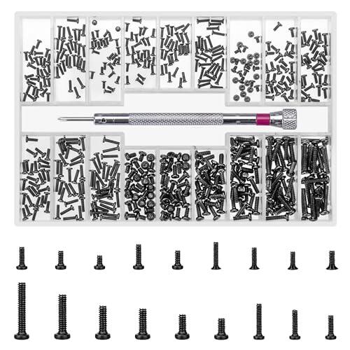 500 Tornillos Pequeños, M1.2/M1.4/M2 Micro Tornillos de Cabeza Plana Redonda, Tornillos de Cabeza Avellanado para Ordenador Portátil Relojes(N)